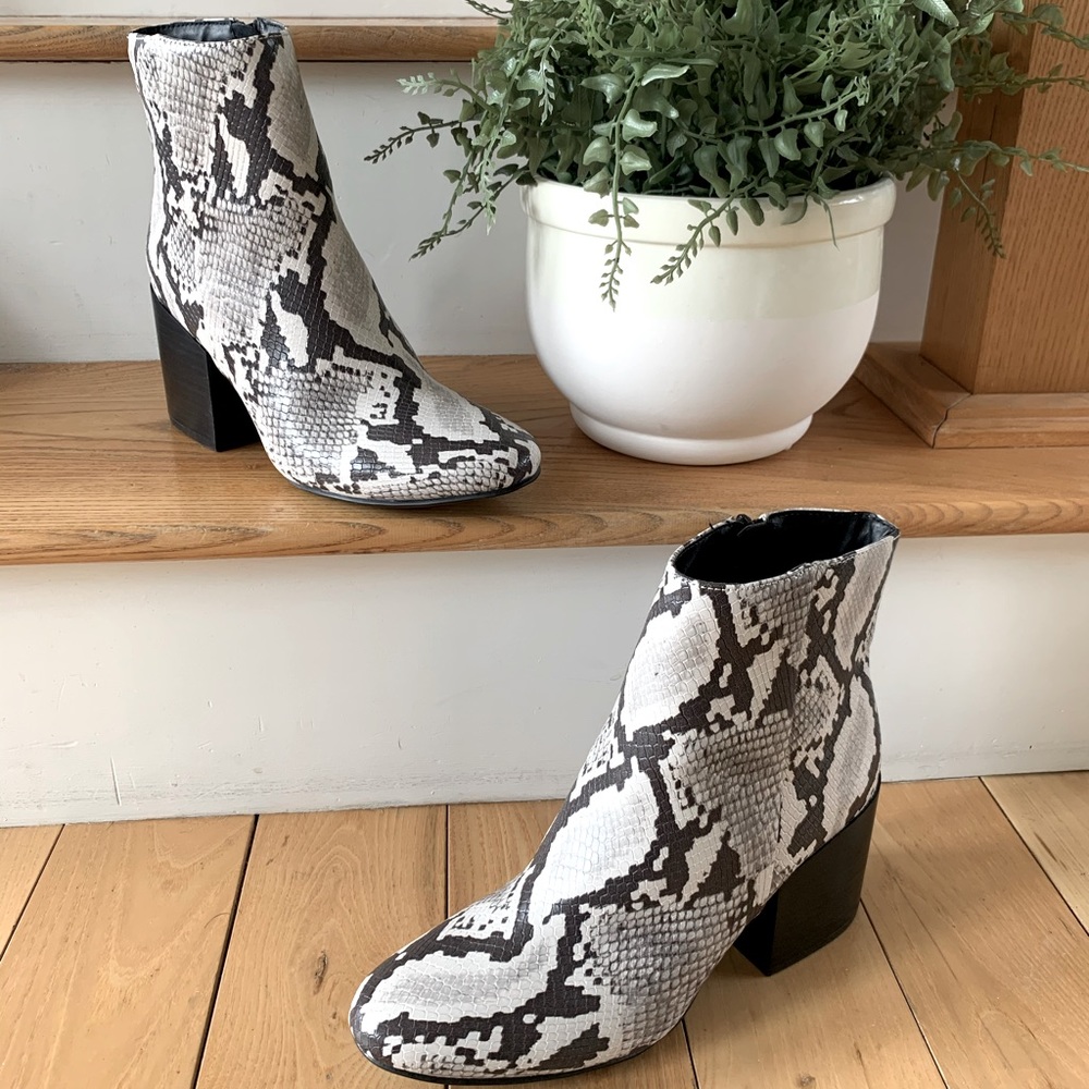 Madden Girl python print bootie